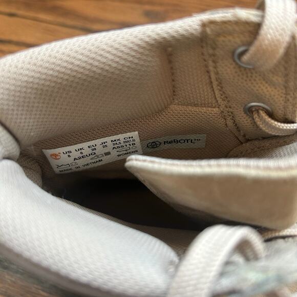 Timberland ReBOTL Women’s High Top Sneaker Boots A2EUQ Beige Size 8 Suede Casual - Picture 8 of 9